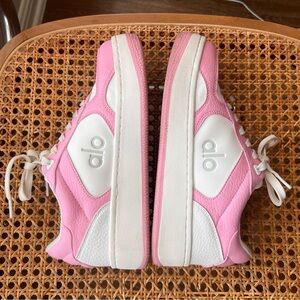 ALO Yoga Pink and White Sneakers